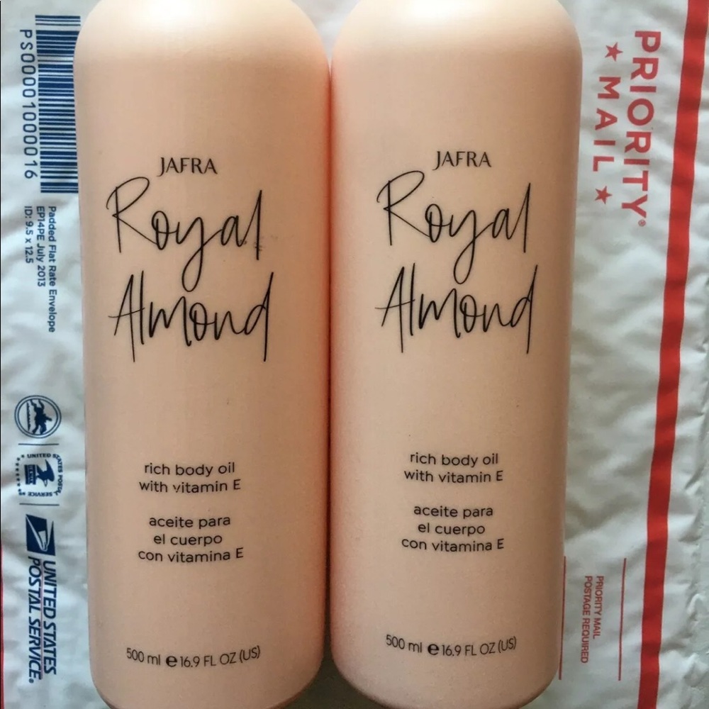 2 Pack~ JAFRA ROYAL ALMOND BODY OIL~ 16.9 OZ Each